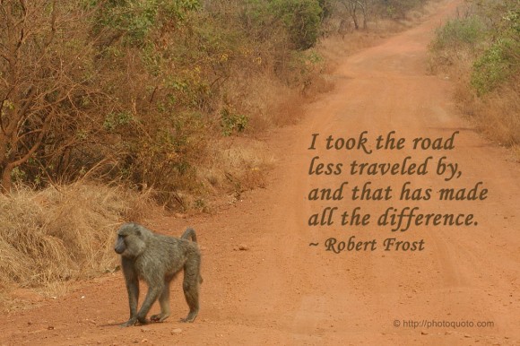 I took the road less traveled by, and that has made all the difference. ~ Robert Frost