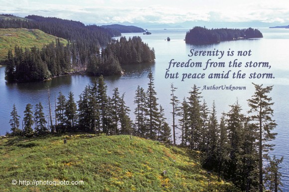 Serenity is not freedom from the storm, but peace amid the storm. ~ Author Unknown