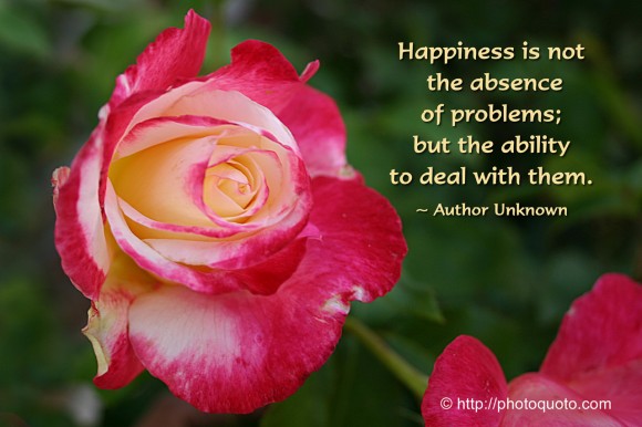 Happiness is not the absence of problems; but the ability to deal with them. ~ Author Unknown