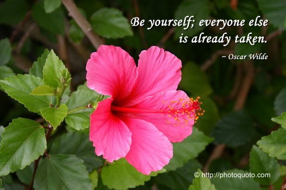 Be yourself; everyone else is already taken. ~ Oscar Wilde