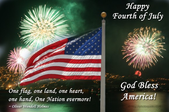 One flag, one land, one heart, one hand, One Nation evermore! ~ Oliver Wendell Holmes